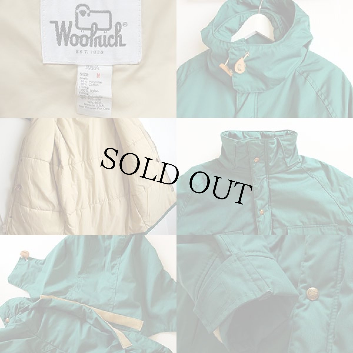 画像3: 70s USA製 Woolrichウールリッチ 中綿入り マウンテンパーカー 緑 M (3)