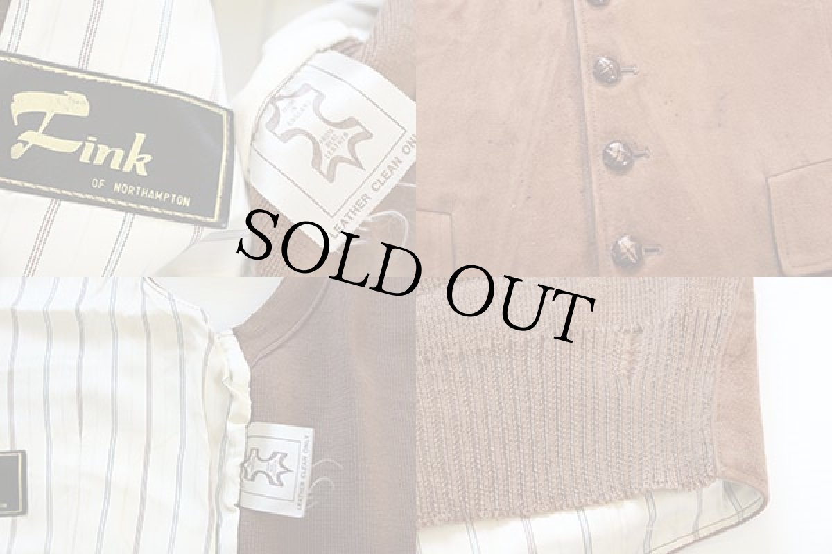 画像3: 70s 英国製 Fink ヌバックレザーxニットベスト 42L (3)