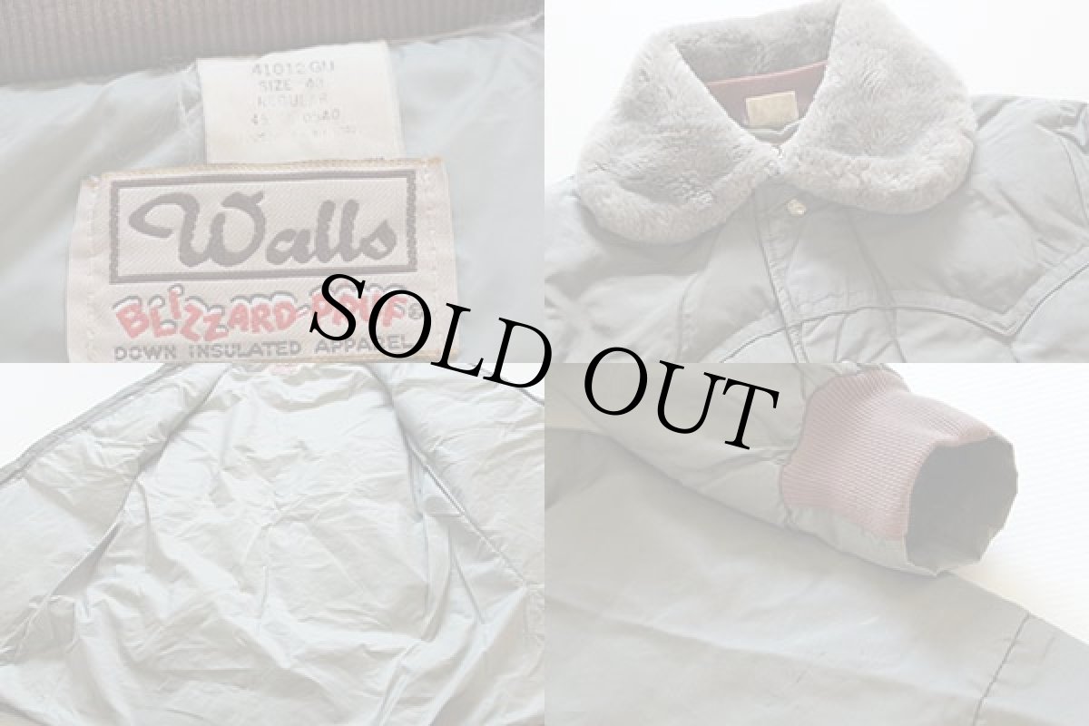 画像3: 80s USA製 Walls 襟ボア ダウンジャケット グレー 40R (3)