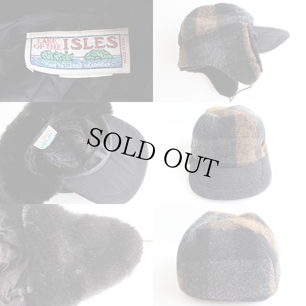 画像3: USA製 LAKE OF THE ISLES チェック 耳当て付き ウールキャップ L (3)