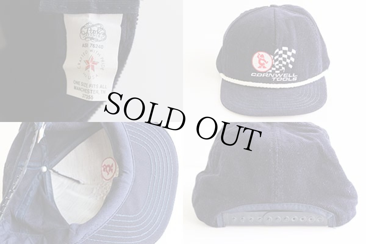 画像3: 80s USA製 CORNWELL TOOLS刺繍 コーデュロイキャップ 紺 (3)