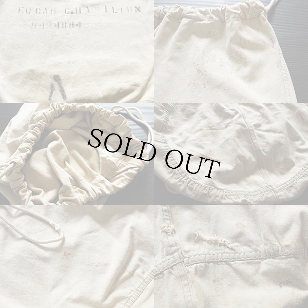 画像3: 40s 米軍 ステンシル バラックバッグ カーキ★ランドリーバッグ (3)