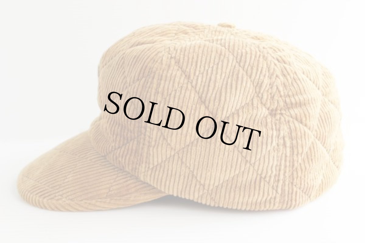 画像2: UNKNOWN 耳当て付き キルティング コーデュロイキャップ 茶 (2)