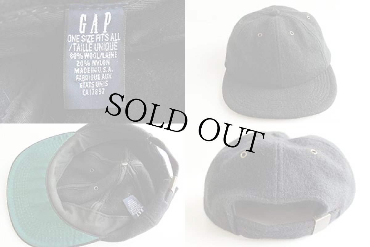 画像3: 90s USA製 GAPギャップ ウールキャップ 黒 (3)