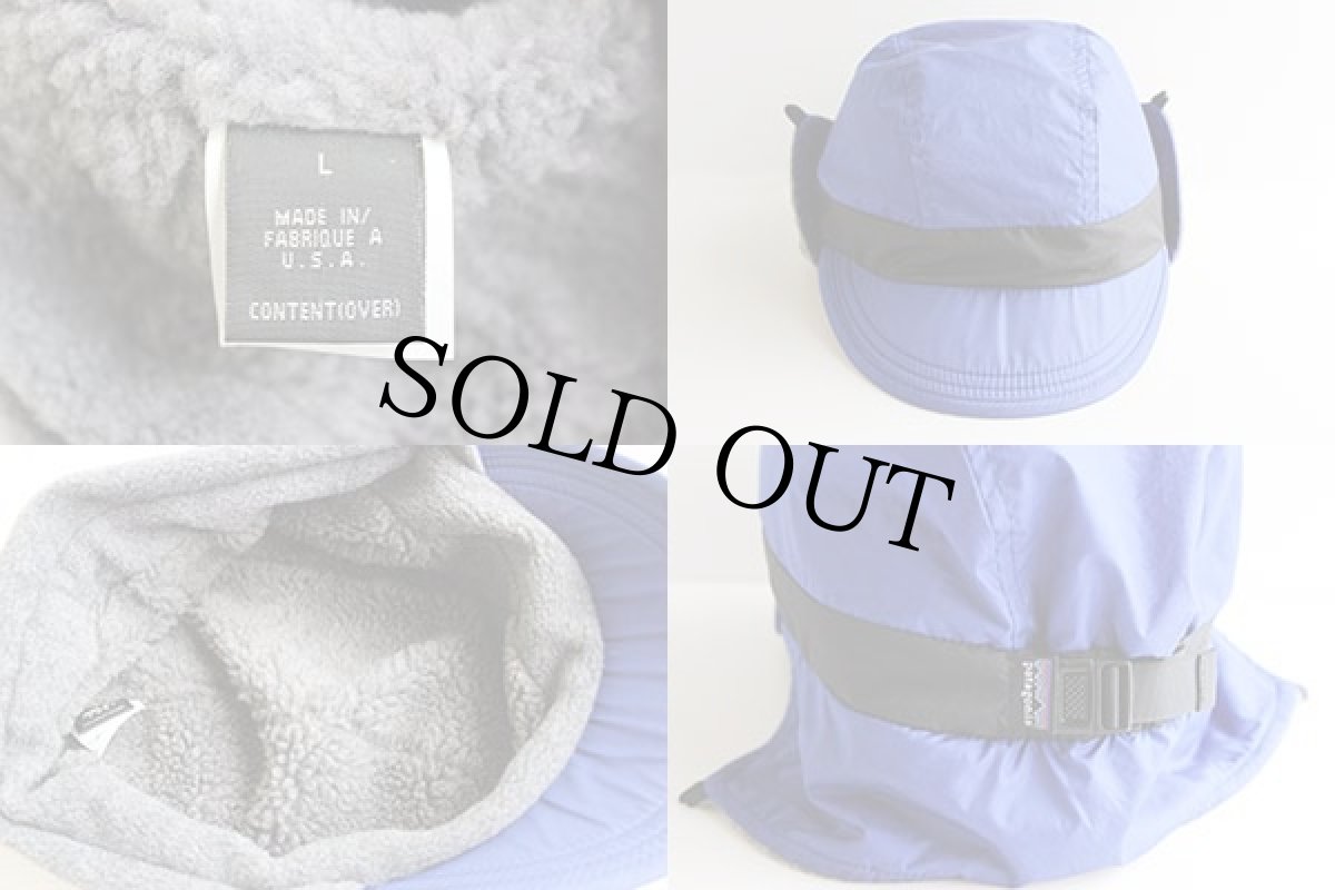 画像3: 90s USA製 patagoniaパタゴニア シェルド シンチラ ダックビル キャップ 青紫 L★フリース (3)