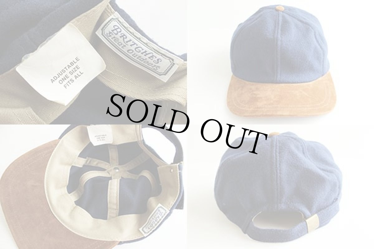 画像3: BRITCHES great outdoors ウール×レザー キャップ 紺×茶 (3)