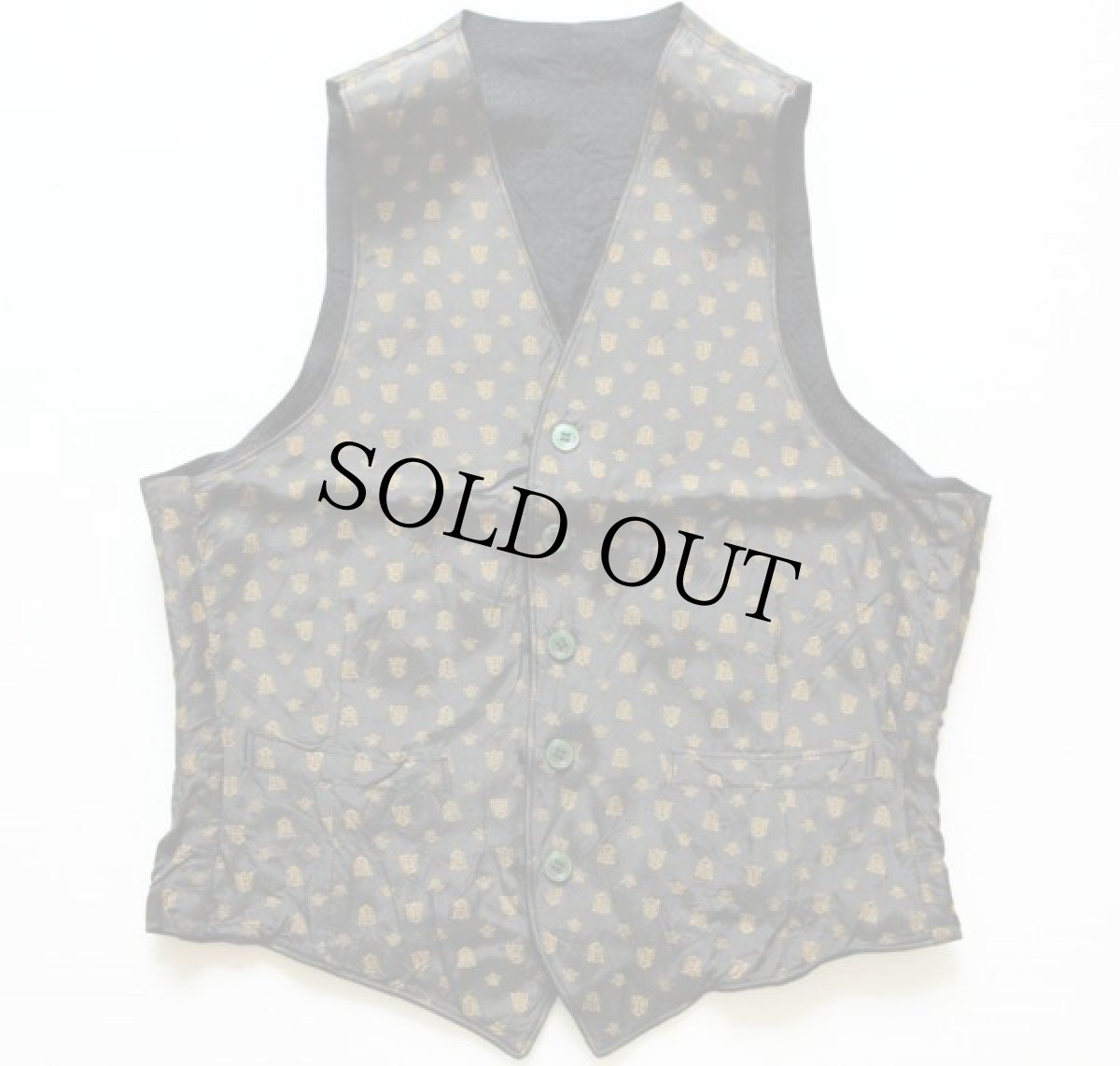 画像2: 50s ウール×サテン リバーシブル ベスト (2)