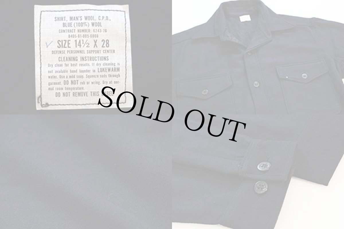 画像3: デッドストック★70s 米軍 U.S.NAVY CPO ウールシャツ 14.5 (3)