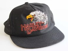 画像1: 80s USA製 HARLEY-DAVIDSONハーレー ダビッドソン メッシュキャップ 黒 (1)