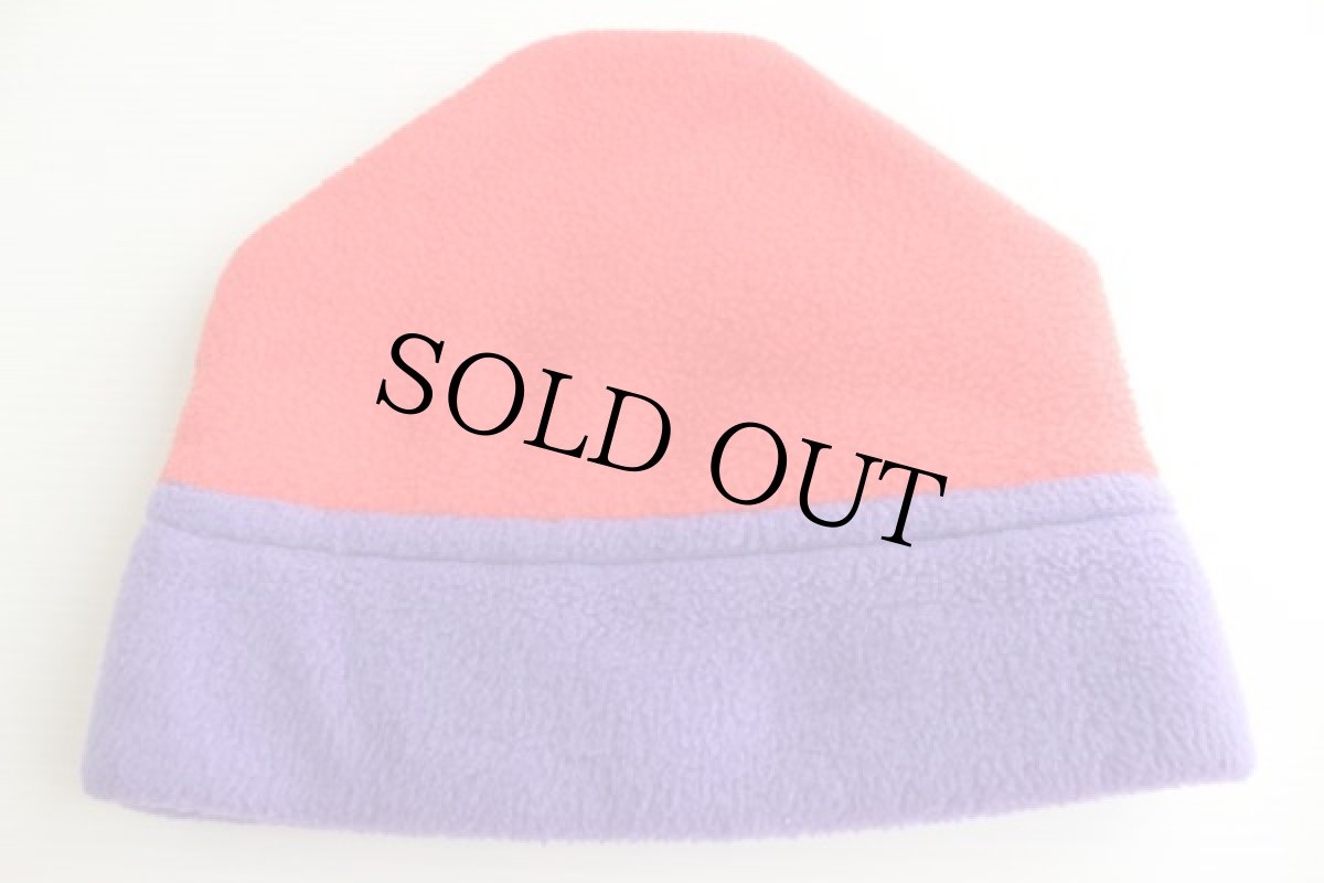 画像2: 80s USA製 patagoniaパタゴニア ツートン フリースキャップ 紫×赤 M  (2)