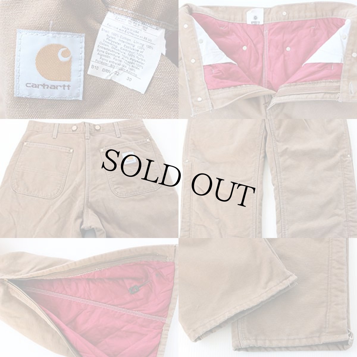 画像3: 90s USA製 carharttカーハート キルティングライナー ダック地 ペインターパンツ w32 (3)