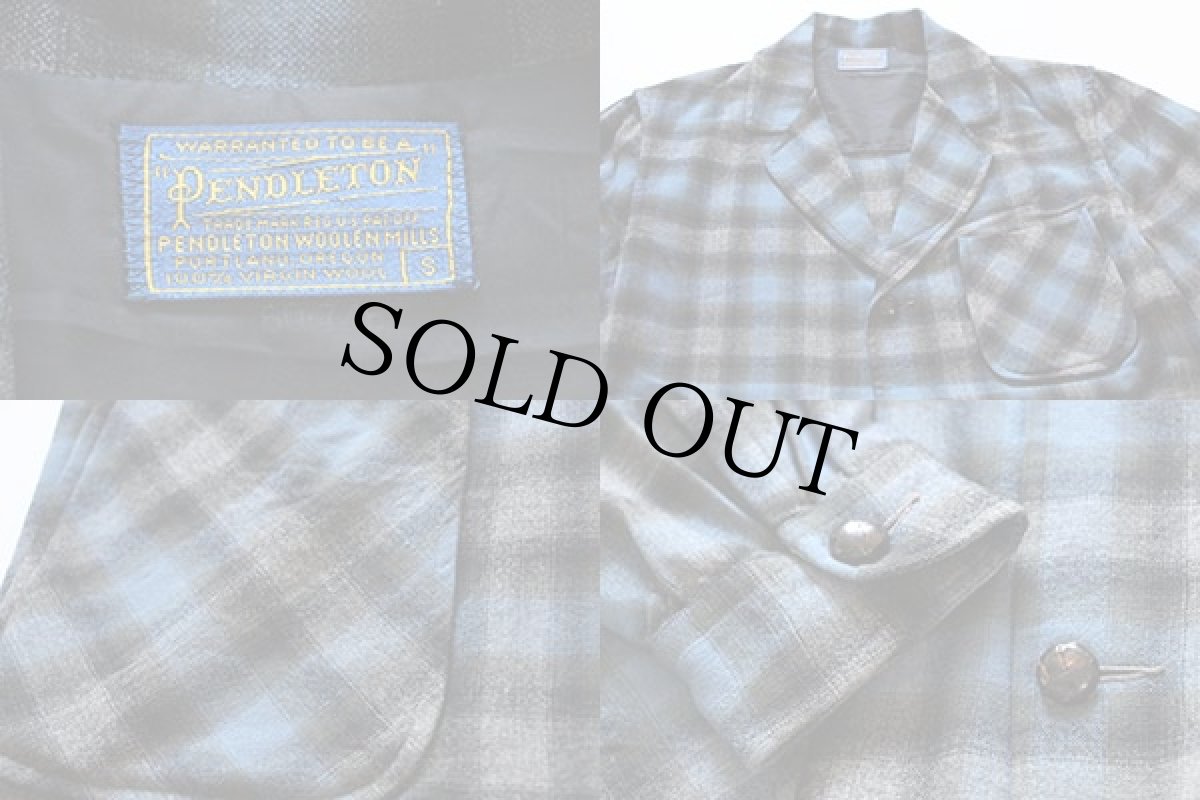 画像3: 50s PENDLETONペンドルトン ウール アンコンジャケット S★テーラード ブレザー (3)