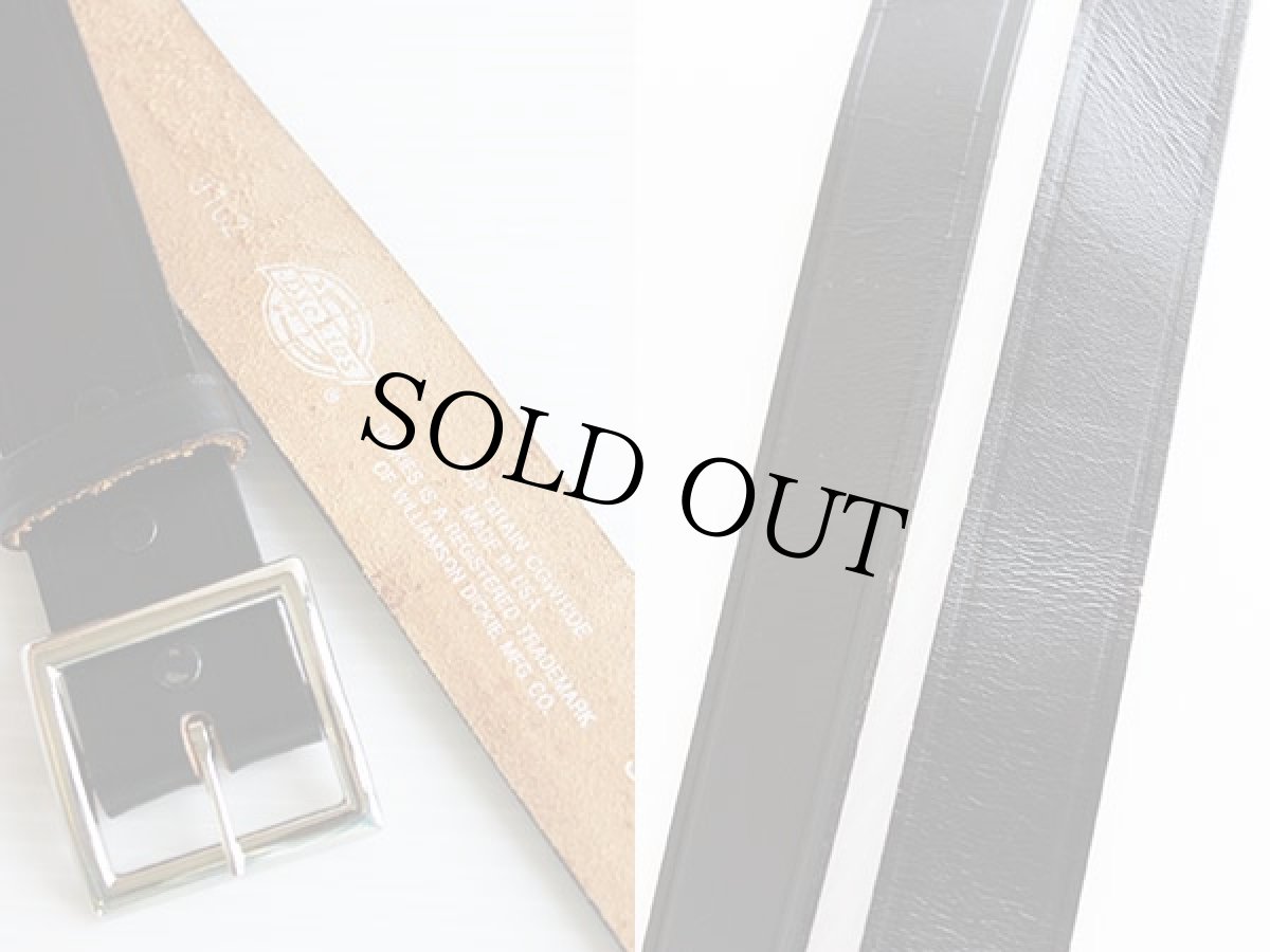 画像3: USA製 Dickiesディッキーズ カウハイド ギャリソンベルト 黒 34/85 (3)