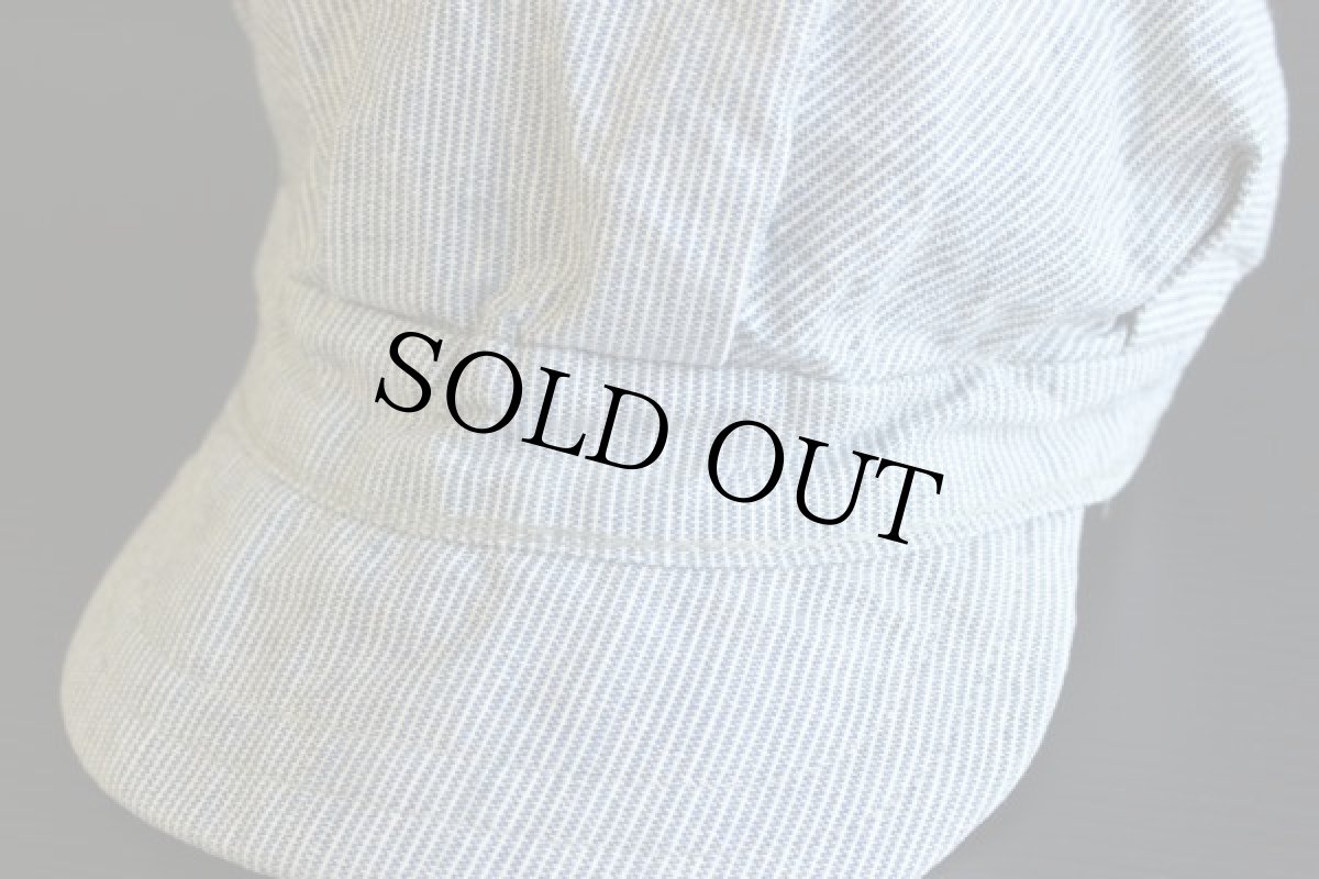 画像2: ビンテージ ピンストライプ ワークキャップ 59cm (2)