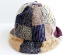 画像2: アイルランド製 Hanna Hats パッチワーク ツイード ウールハット L (2)