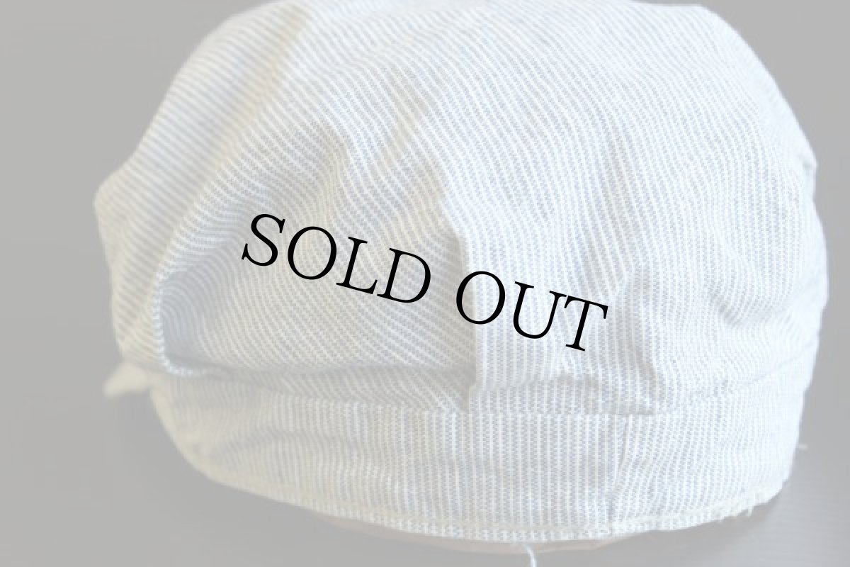 画像4: ビンテージ ピンストライプ ワークキャップ 59cm (4)