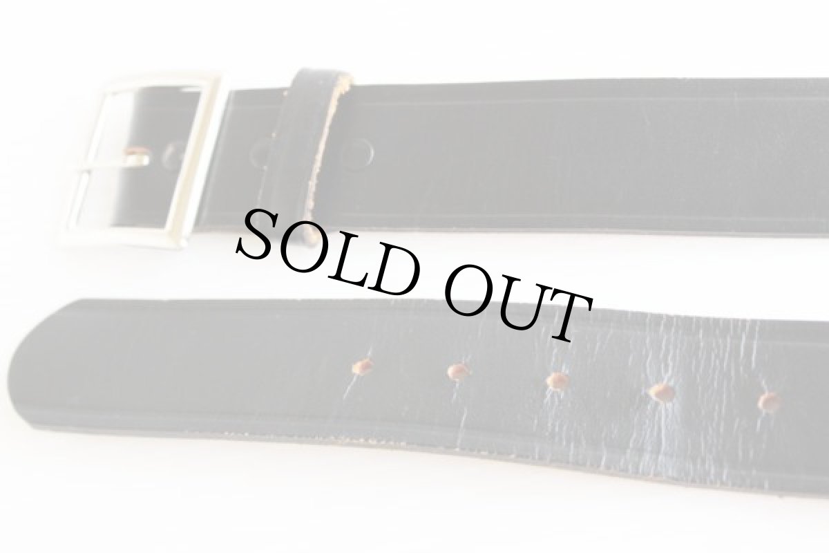 画像2: USA製 Dickiesディッキーズ カウハイド ギャリソンベルト 黒 34/85 (2)