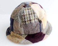 画像1: アイルランド製 Hanna Hats パッチワーク ツイード ウールハット L (1)