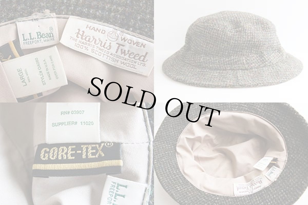 画像3: 90s USA製 L.L.Bean Harris Tweedハリスツイード×GORE-TEXゴアテックス ツイード ウールハットL (3)