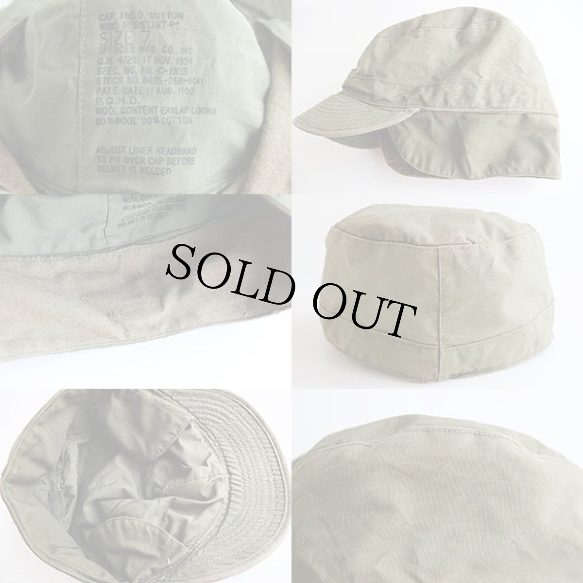 画像4: 50s 米軍 U.S.ARMY M-51 フィールドキャップ オリーブドラブ 7 (4)