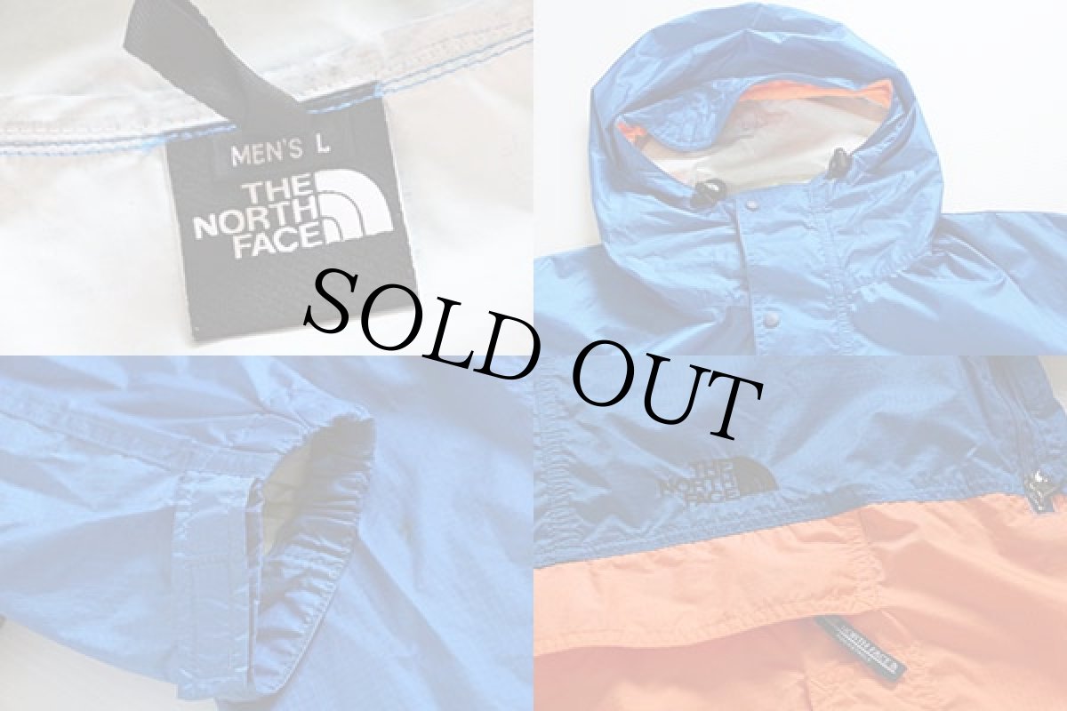 画像3: 90s THE NORTH FACEノースフェイス ツートン 切り替え ナイロン アノラックパーカー 蛍光 L (3)