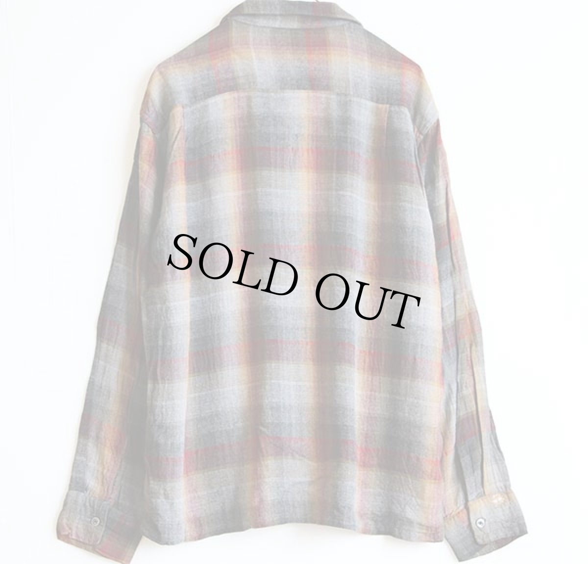 画像2: 60s Nofade オンブレチェック レーヨンシャツ L (2)