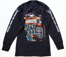 画像1: 80s HARLEY-DAVIDSON ハーレー ダビッドソン サーマルシャツ 炭黒 (1)