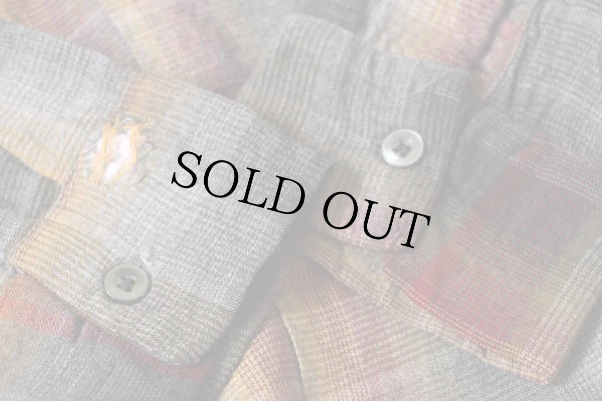 画像6: 60s Nofade オンブレチェック レーヨンシャツ L (6)