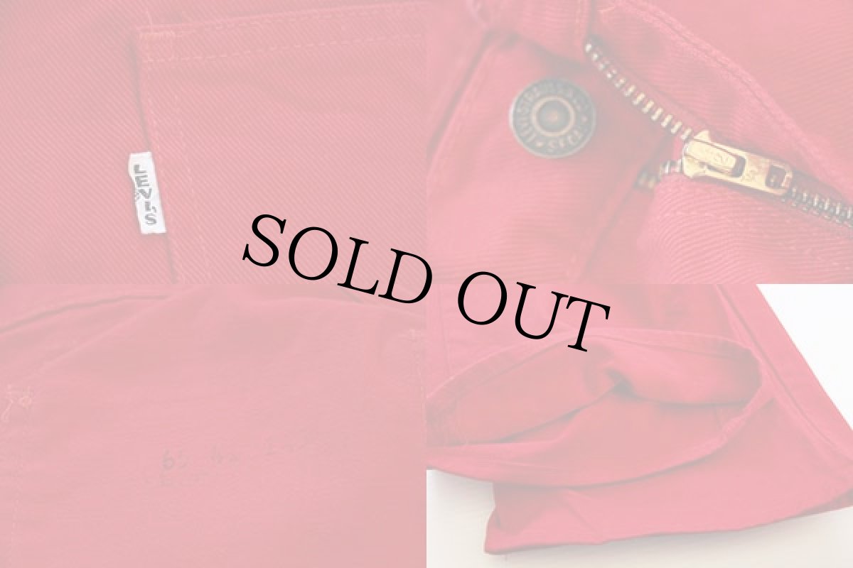 画像3: 70s LEVI'Sリーバイス BIGE ベルボトム コットンツイルパンツ 赤 (3)