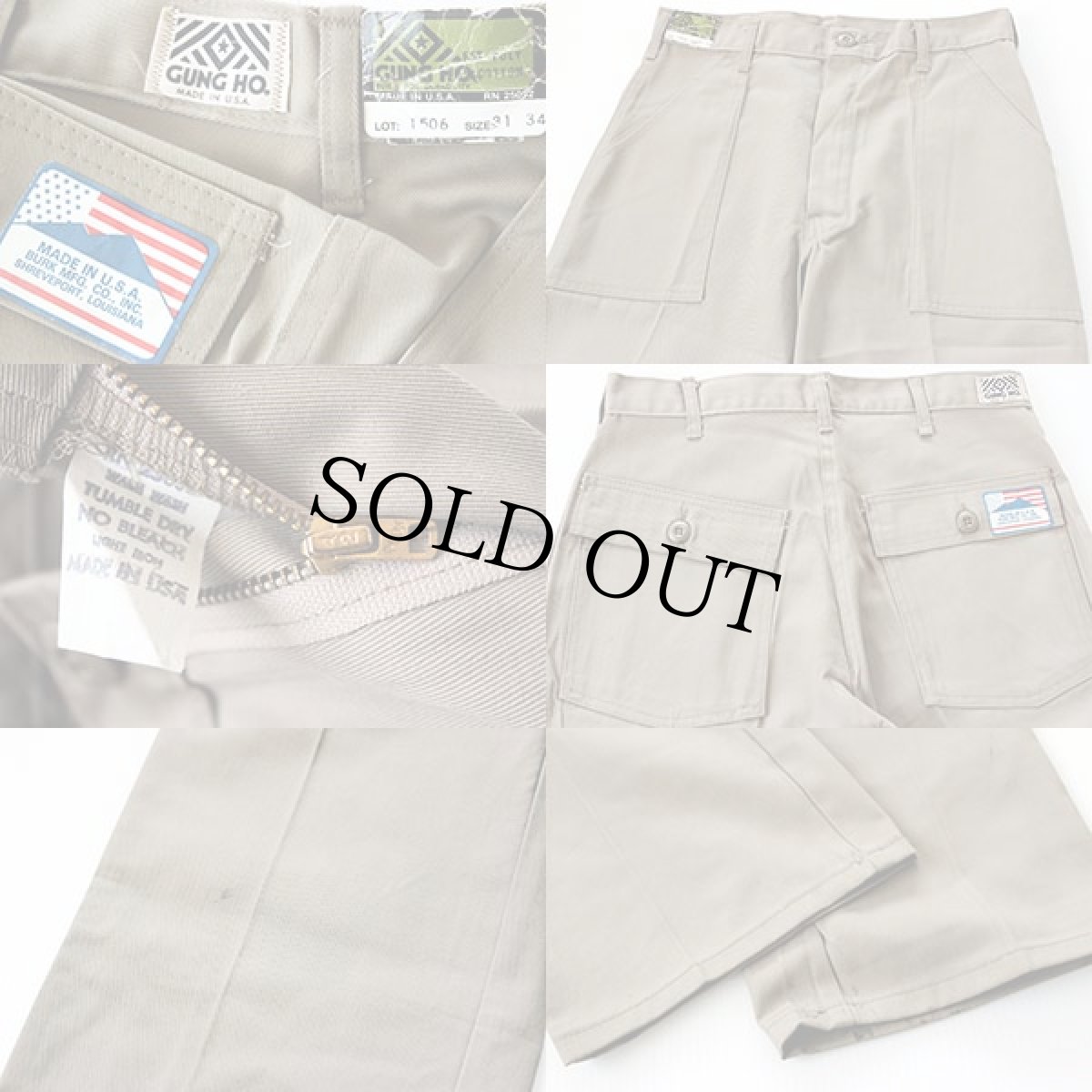 画像3: デッドストック★80s USA製 GUNG HOガンホー ベイカーパンツ w31 (3)