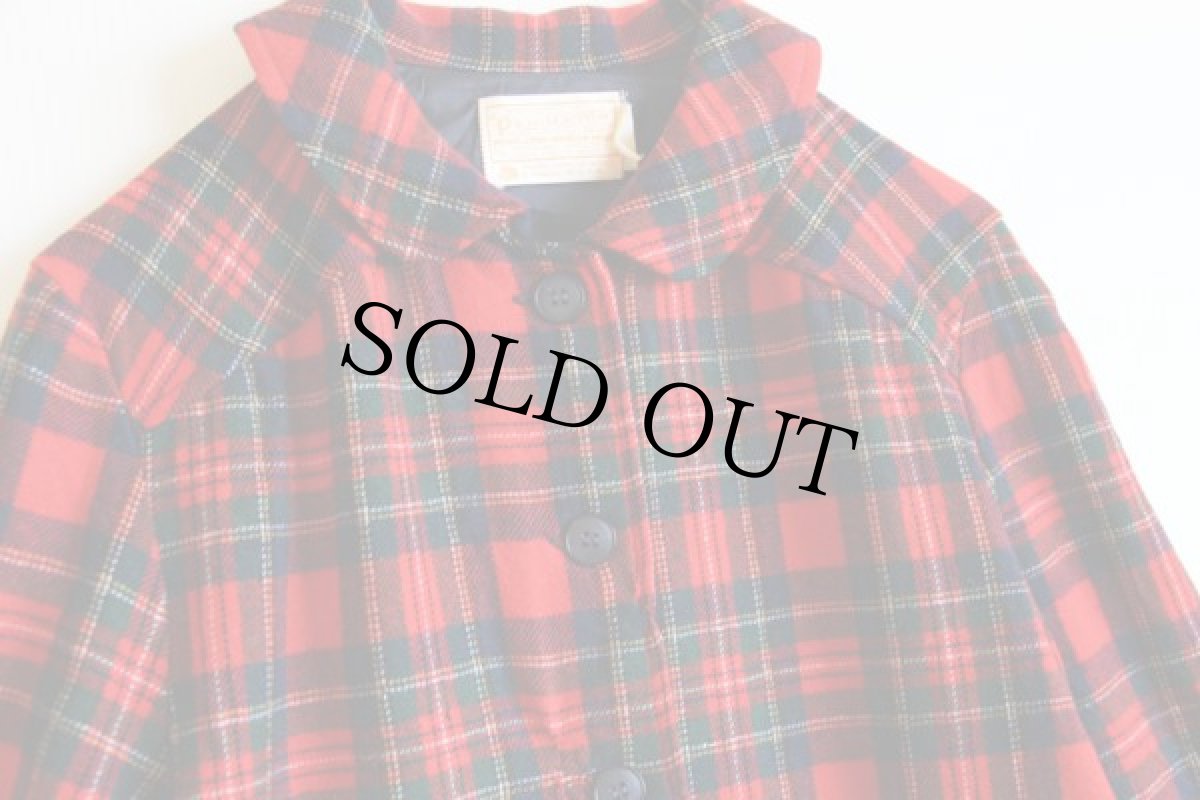 画像2: 70s USA製 PENDLETONペンドルトン チェック ロング ウールコート (2)