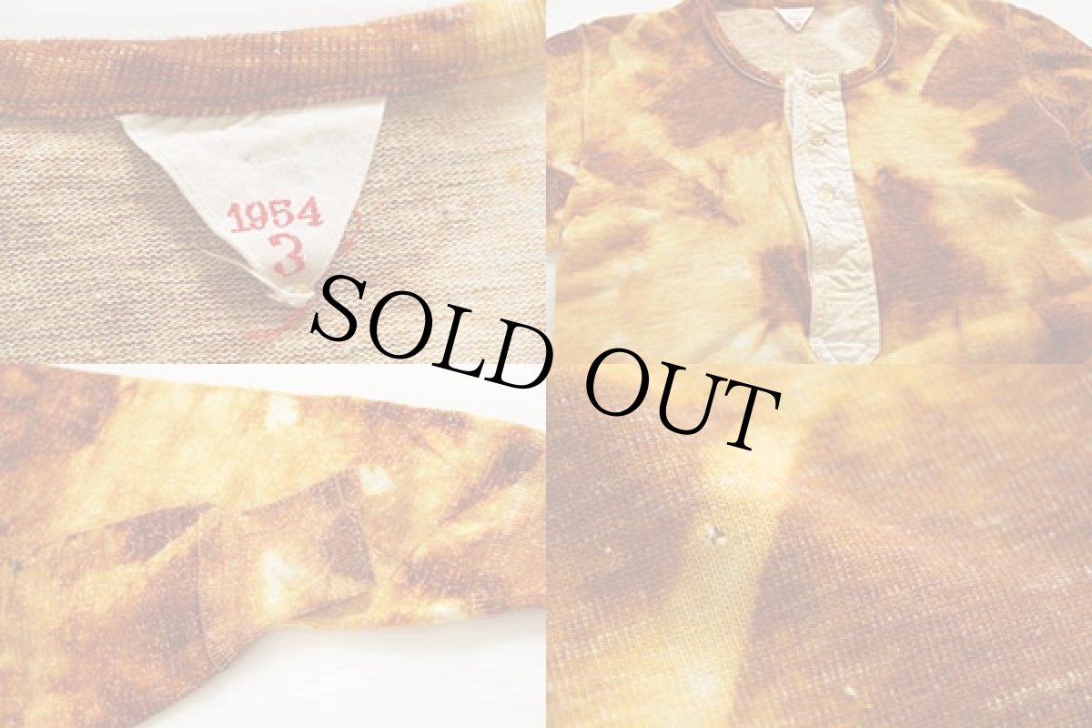 画像4: 50s タイダイ染め ヘンリーネック ミリタリー アンダーシャツ (4)