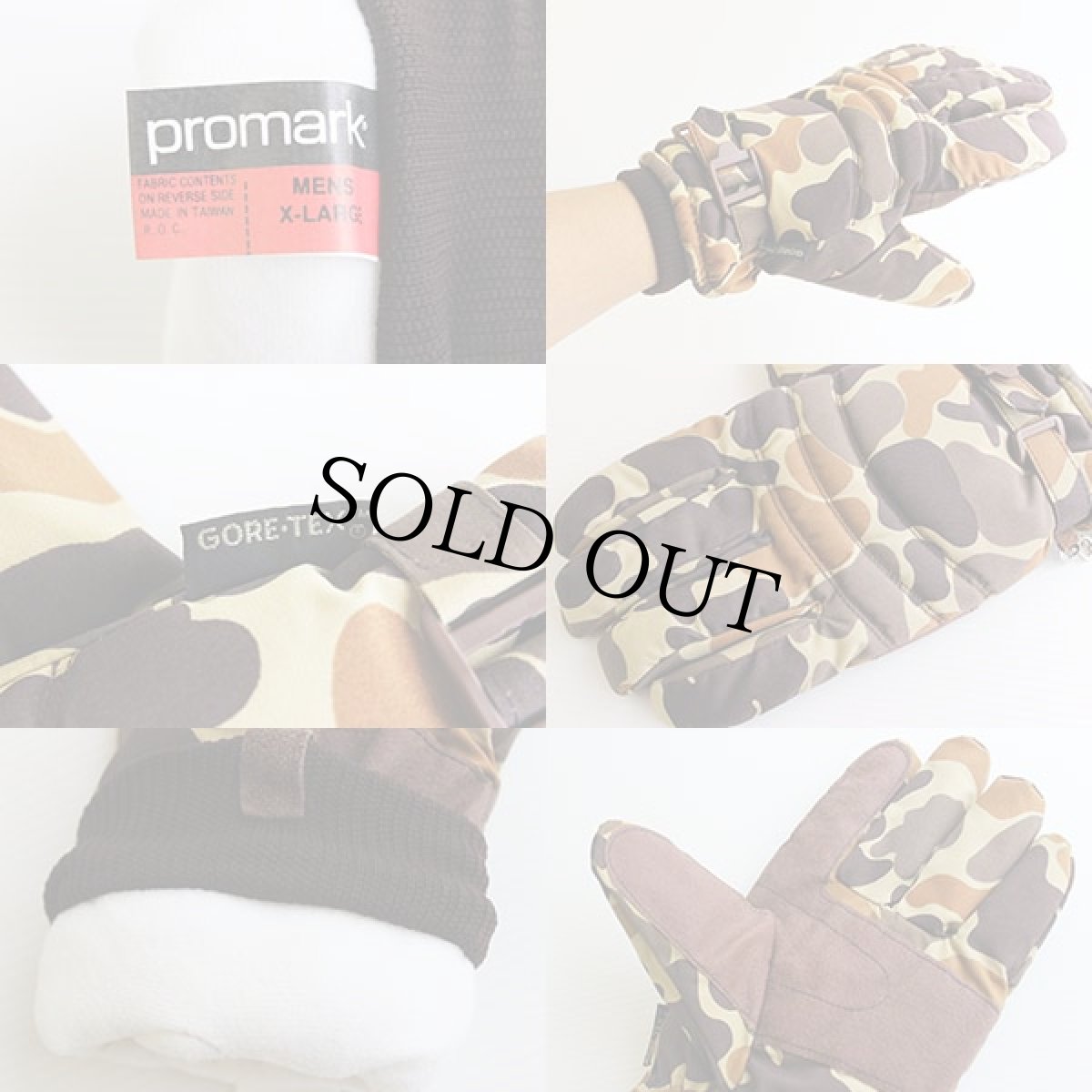 画像4: 80s ダックハンターカモ GORE-TEXゴアテックス 中綿入りグローブ XL (4)