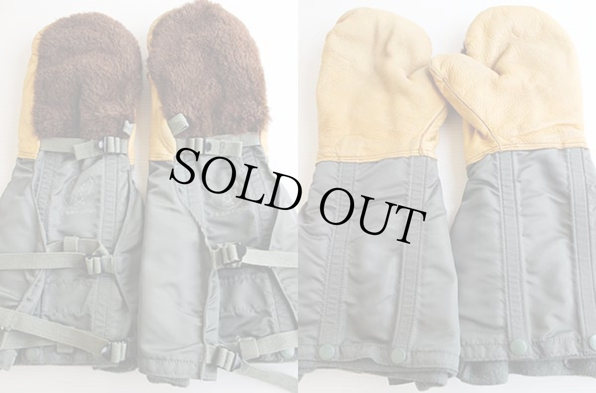 画像2: 50s 米軍 USAF N-4B フライヤー ミトン グローブ M (2)