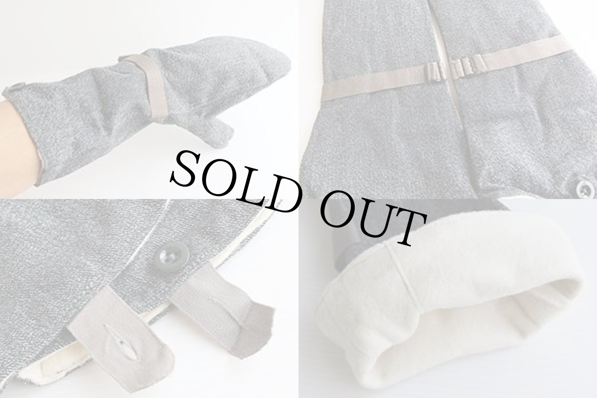 画像4: デッドストック★50s ブラックシャンブレー ミトン グローブ (4)