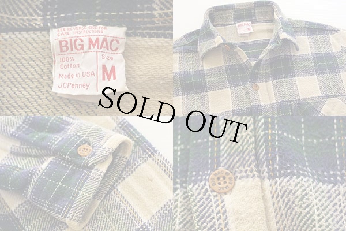 画像3: 70s JCPenney BIGMACビッグマック チェック コットン フランネルシャツ M (3)