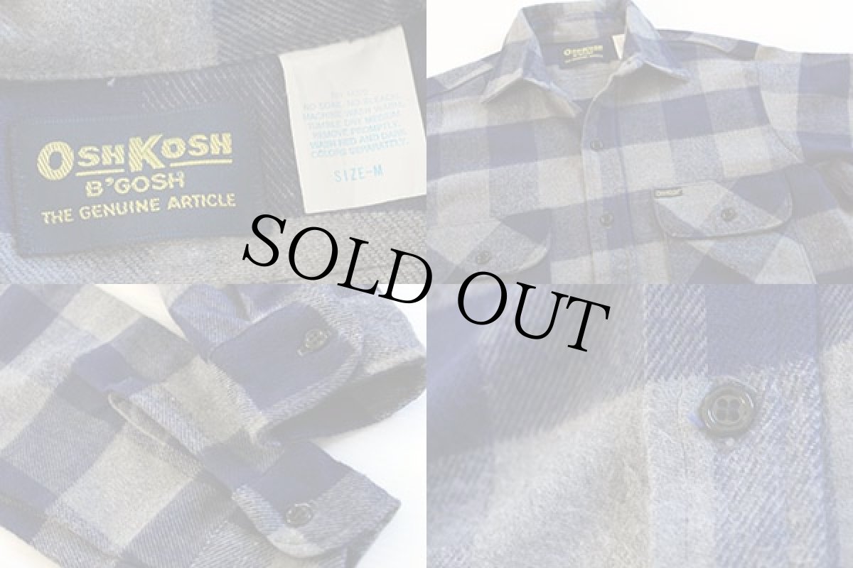 画像3: デッドストック★90s USA製 OSHKOSH B'GOSH ヘビーネルシャツ M (3)