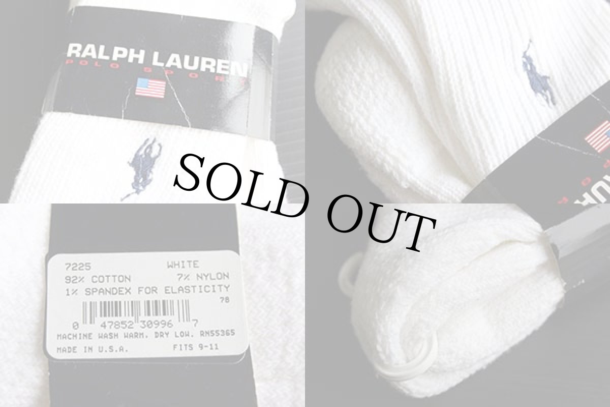 画像3: デッドストック★90s USA製 POLO SPORTポロ スポーツ ラルフローレン ソックス 白 9-11★靴下 (3)