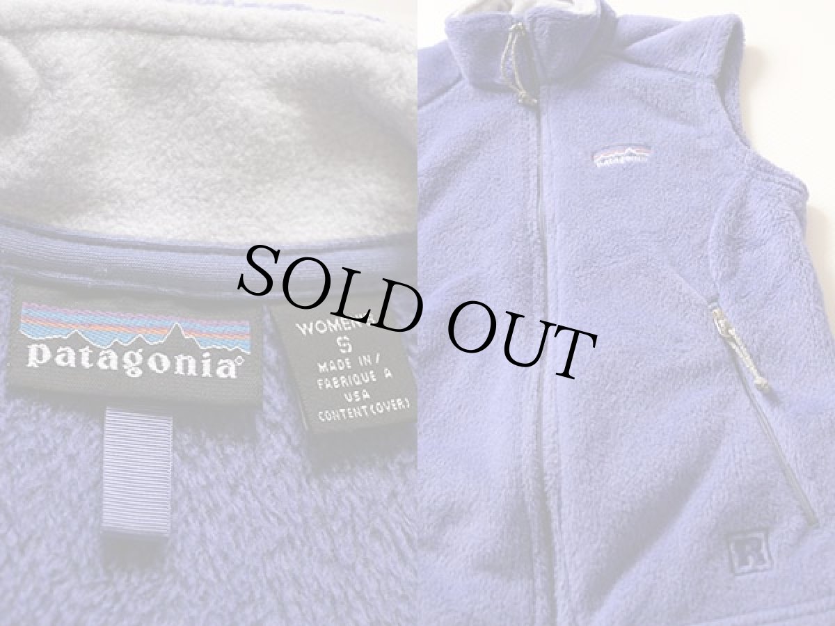 画像3: 00s USA製 patagoniaパタゴニア R2 POLARTEC フリースベスト 青紫 W-S★刺繍ロゴ (3)