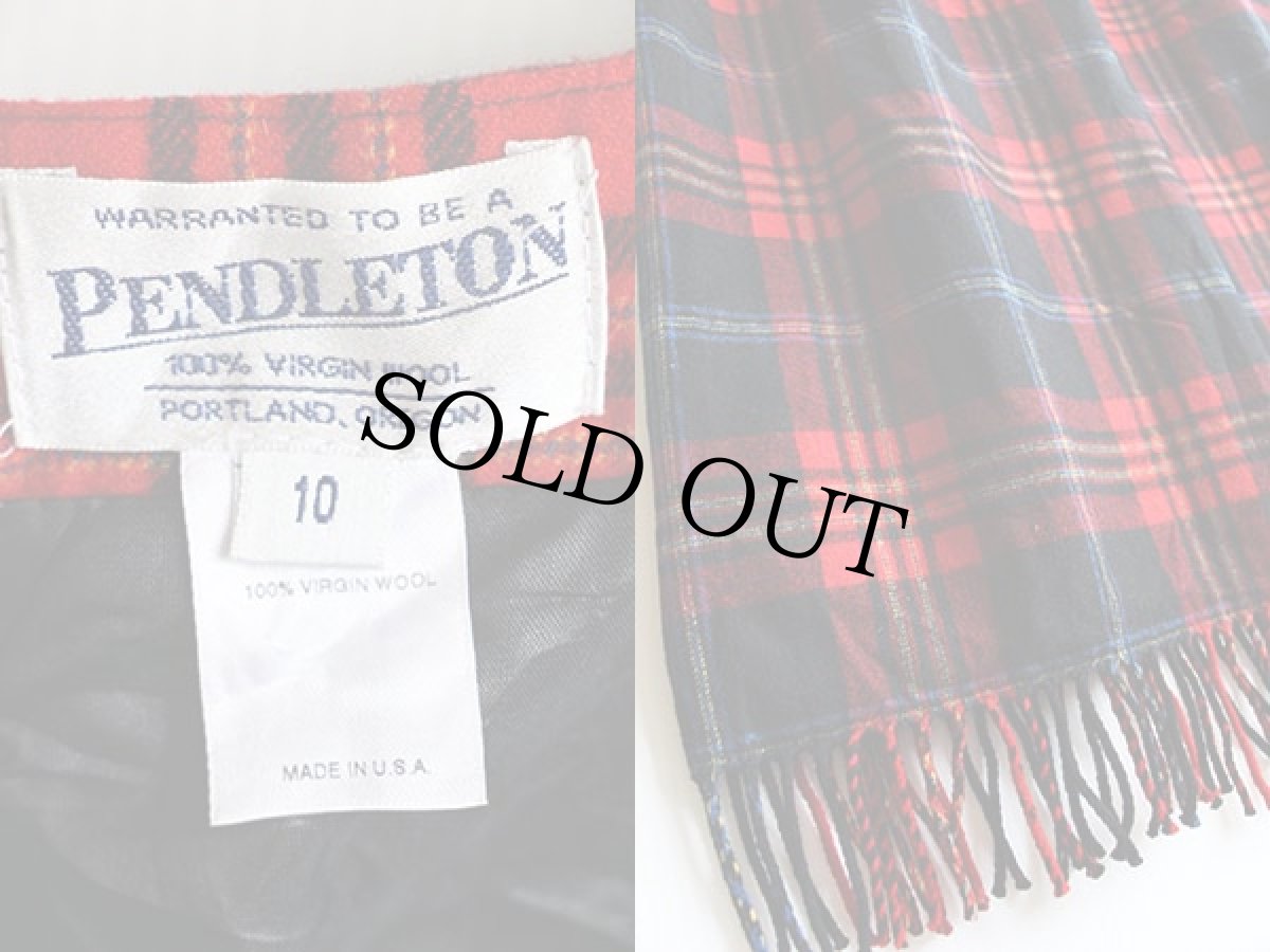 画像3: USA製 PENDLETONペンドルトン チェック ウールスカート 10 (3)