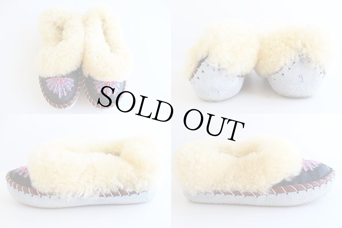 画像2: UNKNOWN ハンドメイド ムートン モカシンシューズ (2)