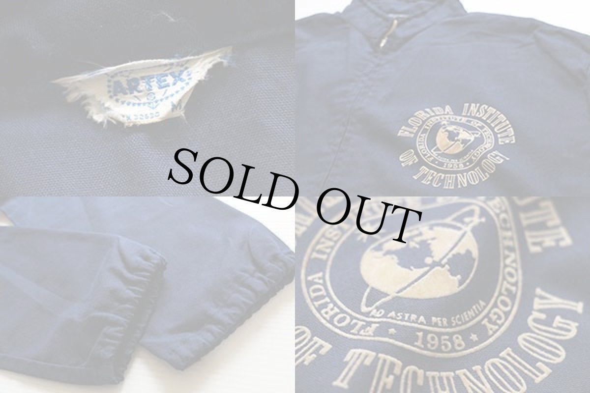 画像3: 60s ARTEX フロッキープリント コットンジャケット 紺 M (3)