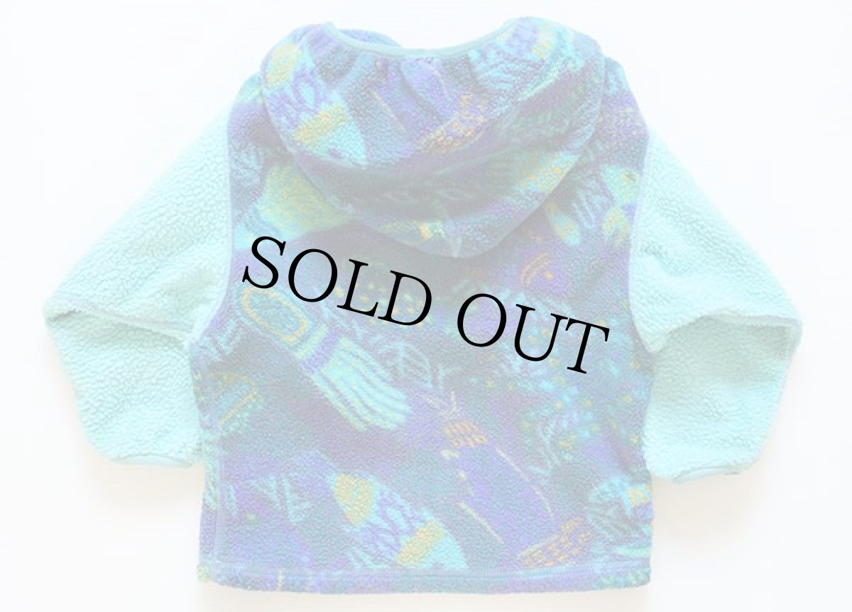 画像2: 90s USA製 patagoniaパタゴニア 総柄 フリースパーカー 3T (2)