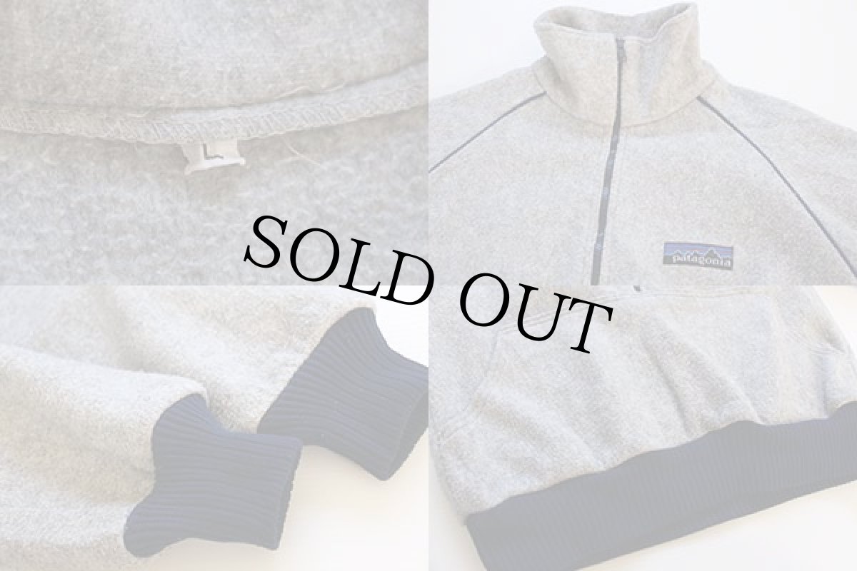 画像3: 80s patagoniaパタゴニア デカタグ ハーフジップ プルオーバー フリースジャケット グレー L (3)