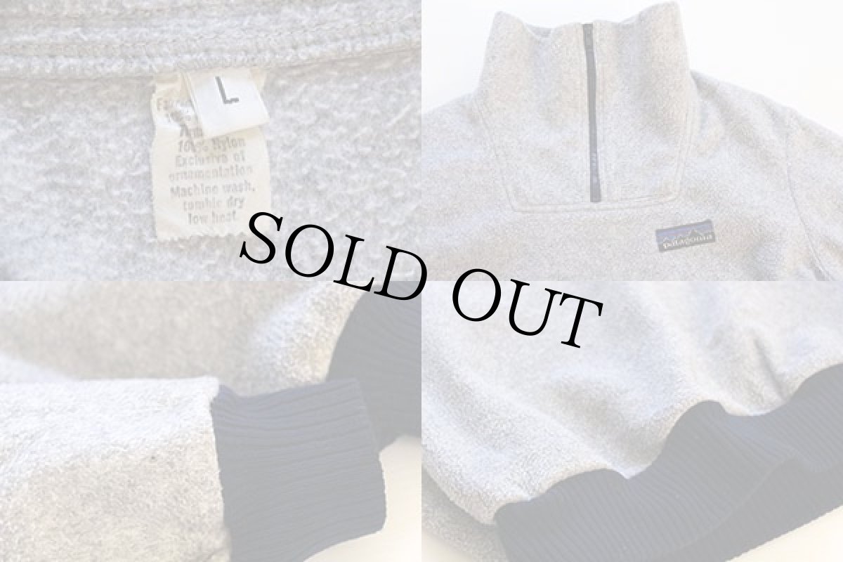 画像3: 80s patagoniaパタゴニア デカタグ ハーフジップ プルオーバー フリースジャケット グレー L (3)