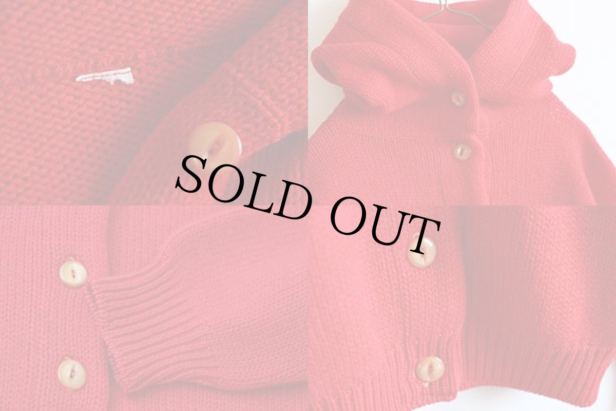 画像4: 50s UNKNOWN ウールニット パーカー 赤★カーディガン (4)