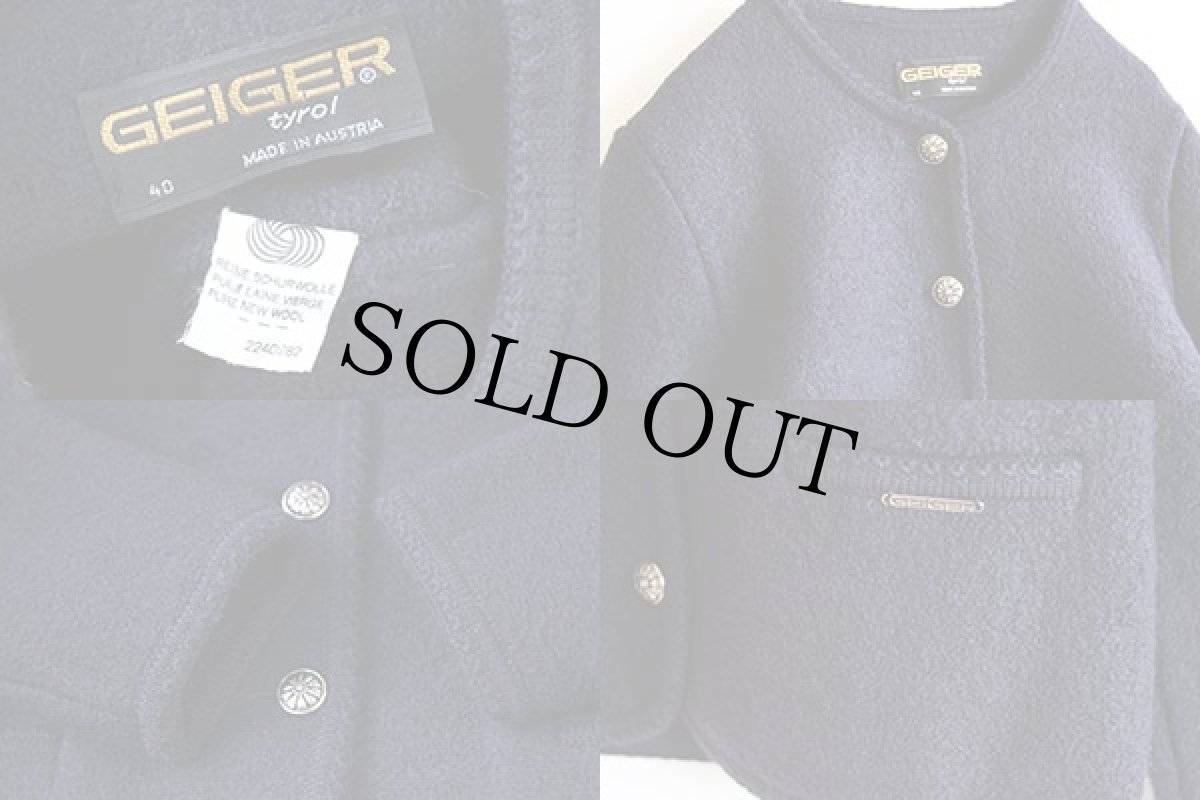 画像4: オーストリア製 GEIGER ノーカラー チロリアン ボイルドウール ジャケット 40 (4)
