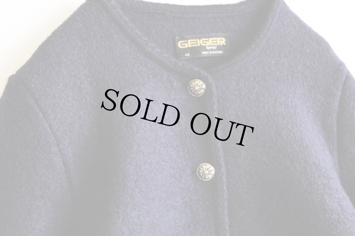 画像3: オーストリア製 GEIGER ノーカラー チロリアン ボイルドウール ジャケット 40 (3)