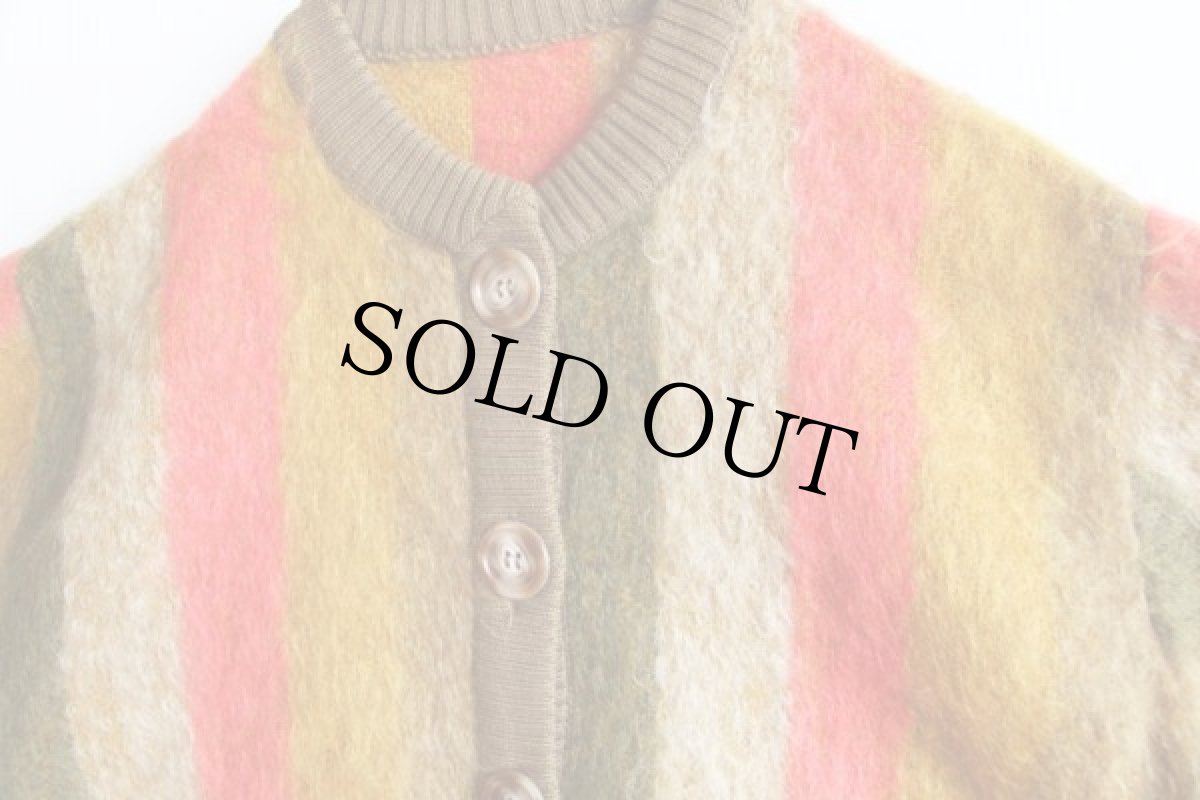 画像3: 60s ROY H.BJORKMAN マルチストライプ モヘヤニット カーディガン (3)