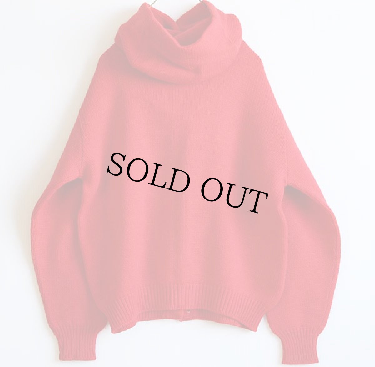 画像2: 50s UNKNOWN ウールニット パーカー 赤★カーディガン (2)